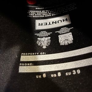 Hunter tall boots with the adjustable back